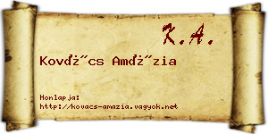 Kovács Amázia névjegykártya